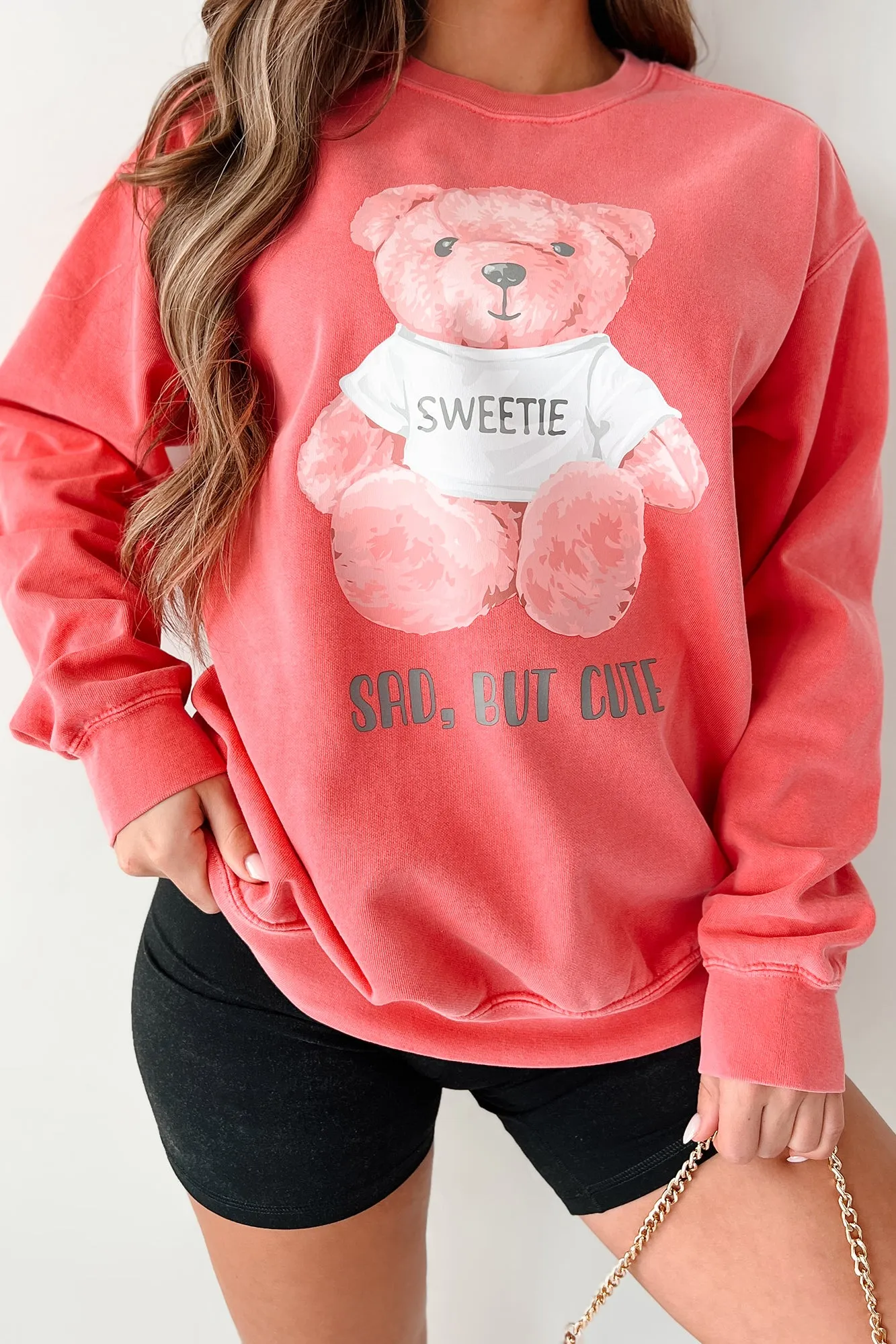 "Sad, But Cute" Graphic Crewneck (Watermelon) - Print On Demand