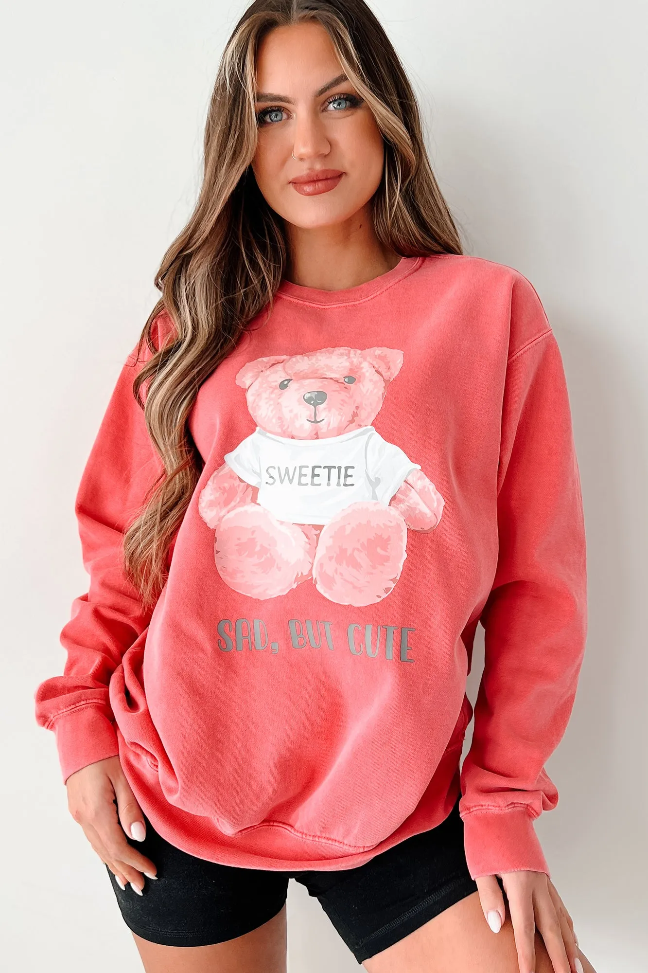 "Sad, But Cute" Graphic Crewneck (Watermelon) - Print On Demand