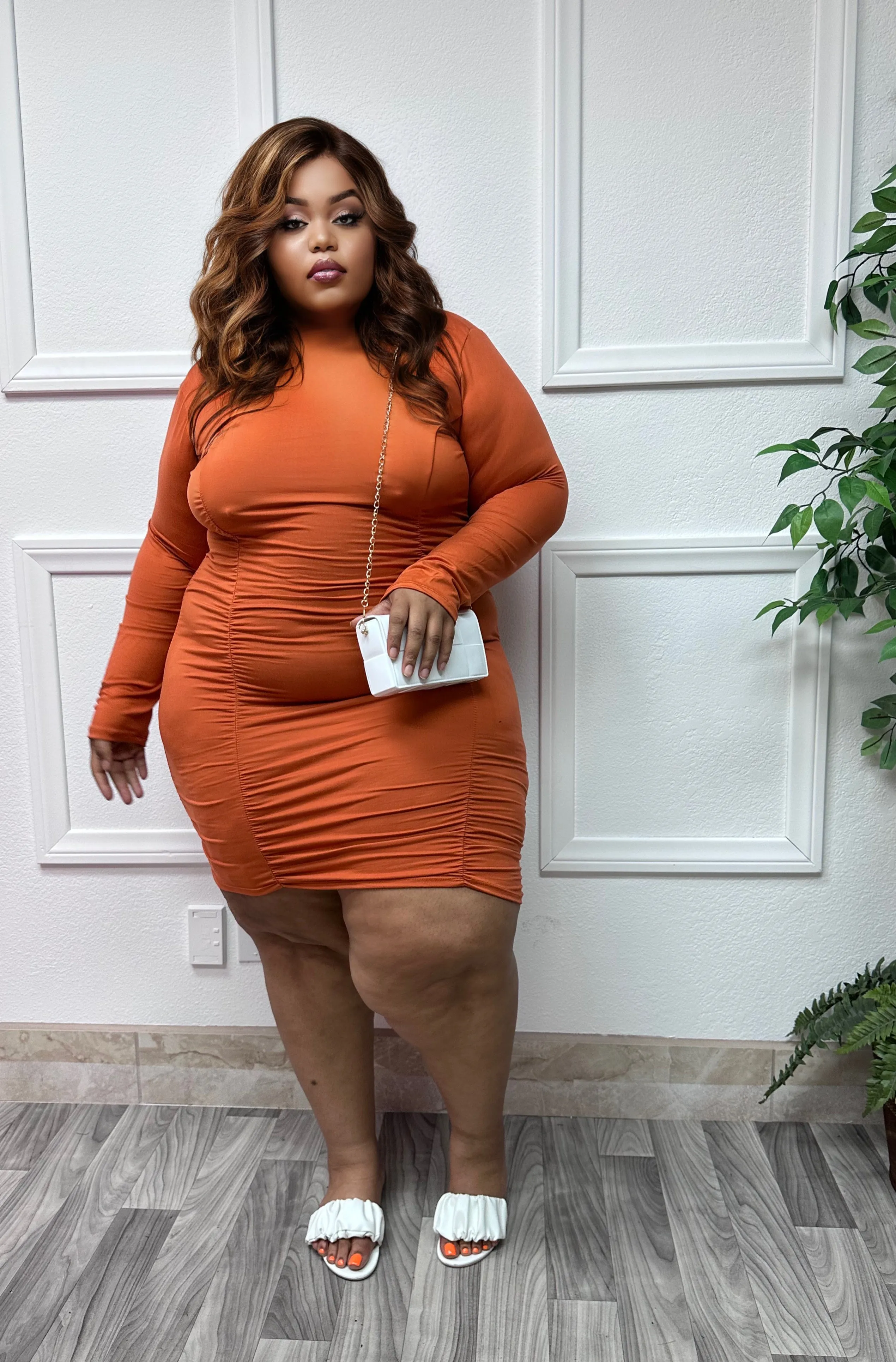 Rust Jane   Size Bodycon Dress