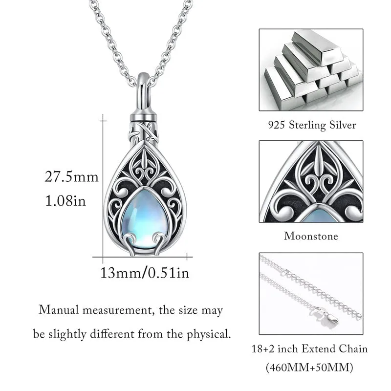 S925 Sterling Silver Teardrop Ashes Necklace for Human Tree of life Ashes Keepsake Memorial Jewelry Gifts