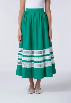 Schiffli Trim Maxi Skirt