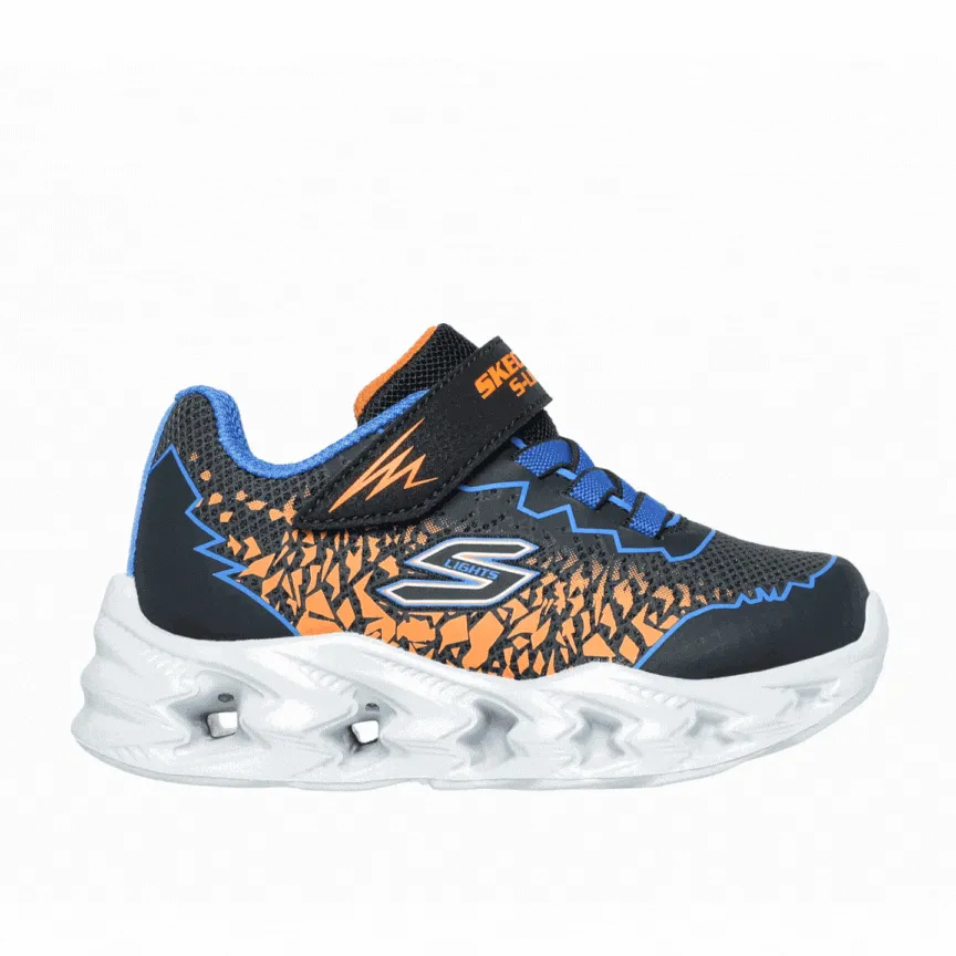 Skechers Black/Blue/Orange S Lights Vortex Zorento Toddler Sneaker