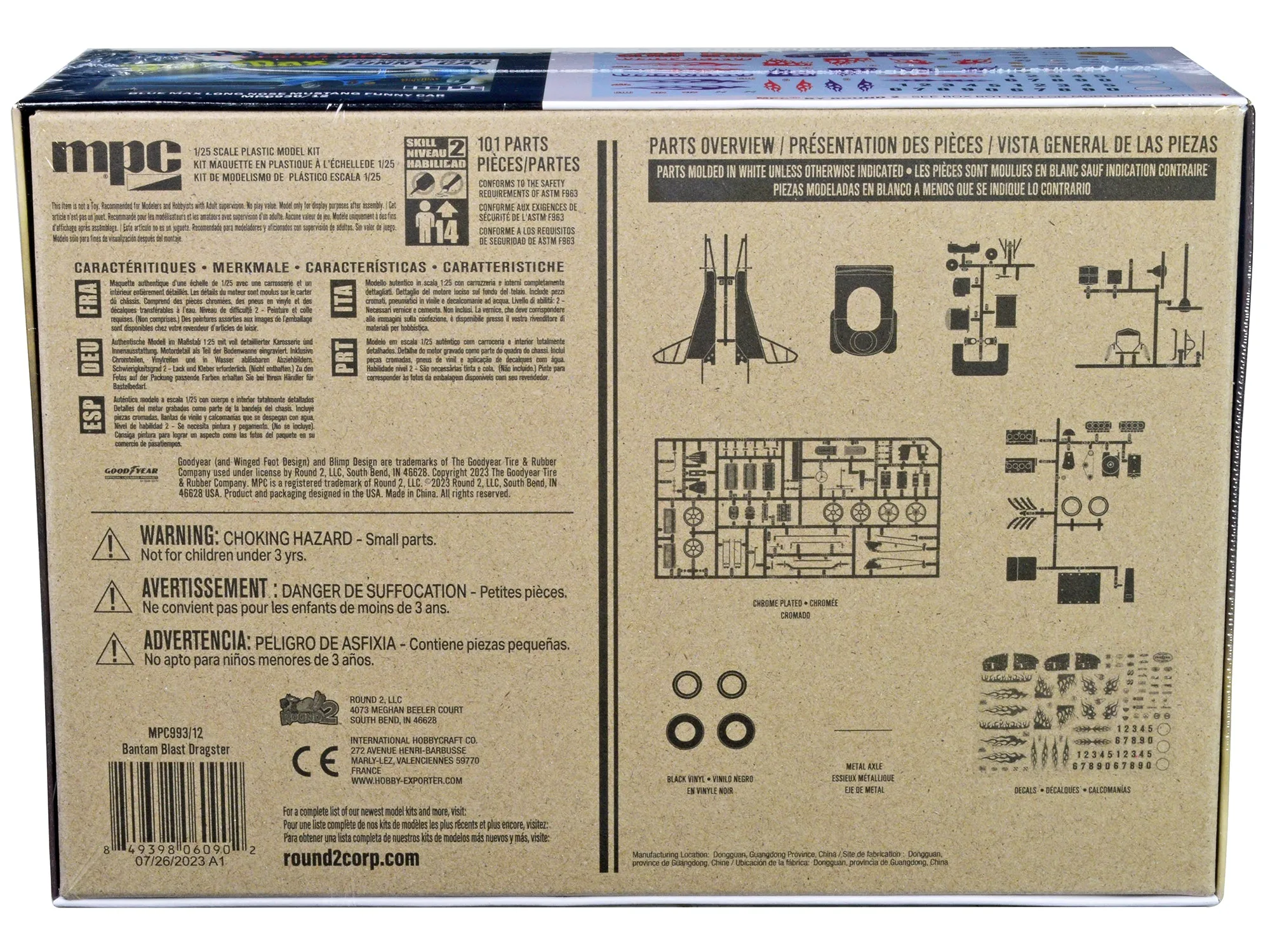 Skill 2 Model Kit Bantam Blast AA/FA Altered Roadster/Dragster 1/25 Scale Model by MPC