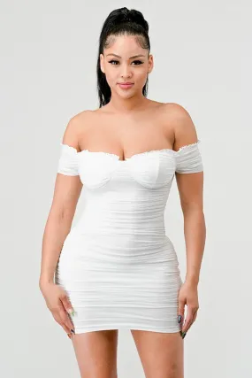 Tanya off shoulder dress, White