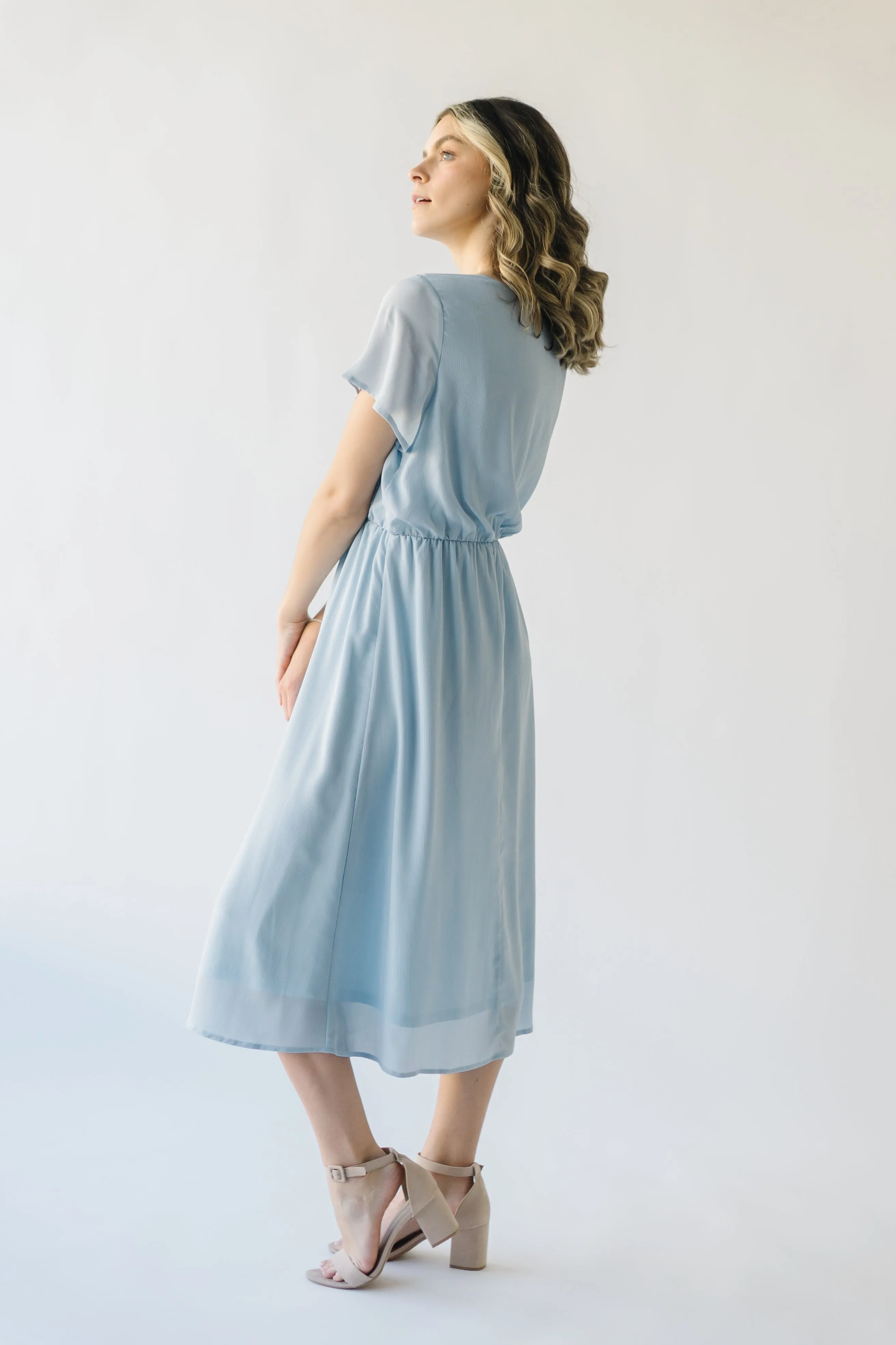 The Derby Dress in Dusty Blue