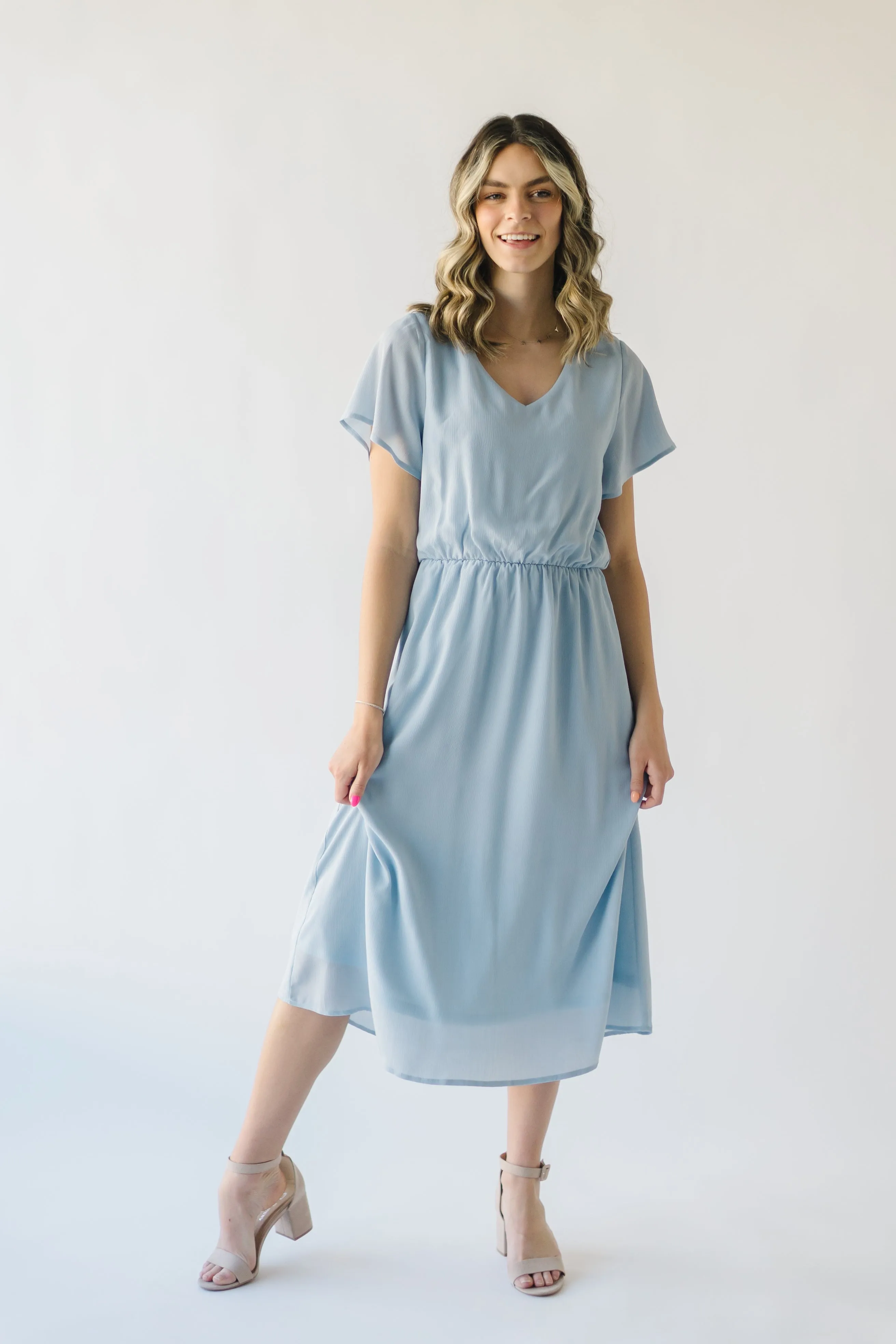 The Derby Dress in Dusty Blue