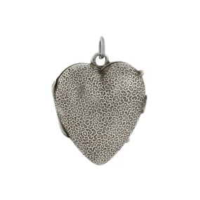 Victorian Sterling Silver Textured Puffy Heart Locket