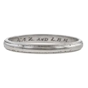 Vintage Wedding Band with Pattern, Platinum, 5.25