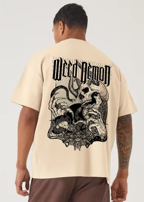 Weed Demon Men Oversized Printed T-Shirt